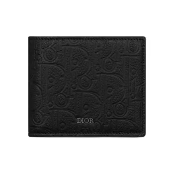 DIOR Cow Leather Wallet Men's Black