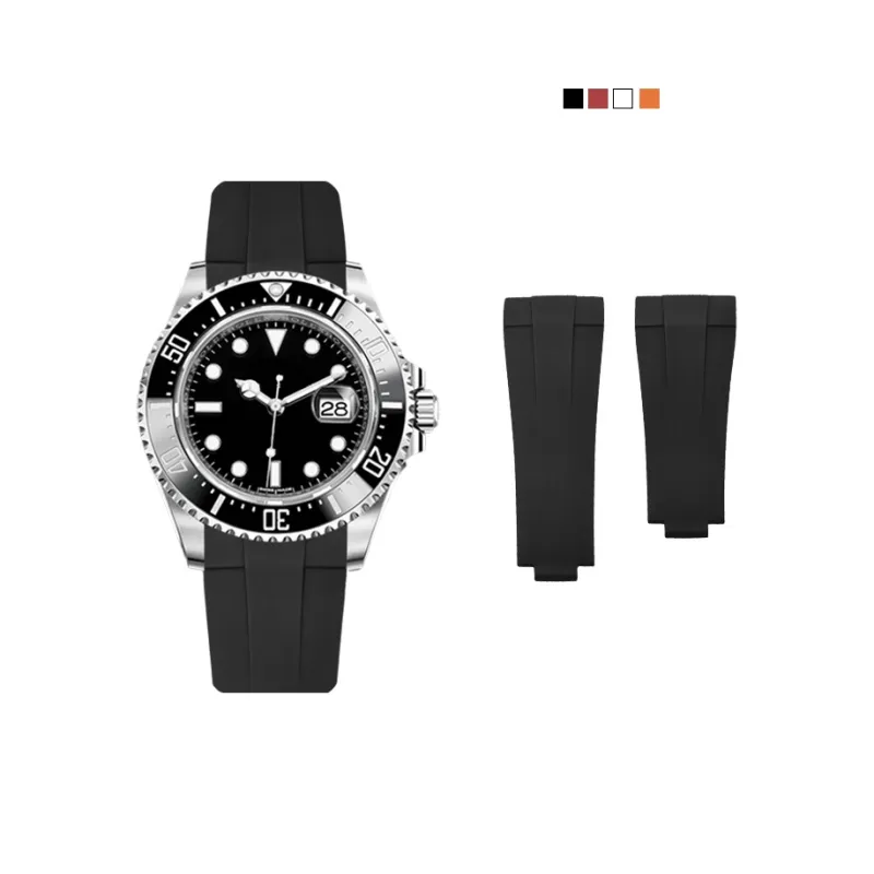 VAGENARI Watch Band Rubber Strap Compatibility For Rolex 2023 New Version Sea Dweller 43mm 126600 126603 Unisex-1