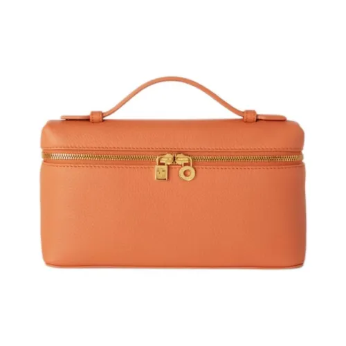 Loro Piana ExtraPocket Grained Calfskin One Shoulder Handbags Women's Cinnamon Orange