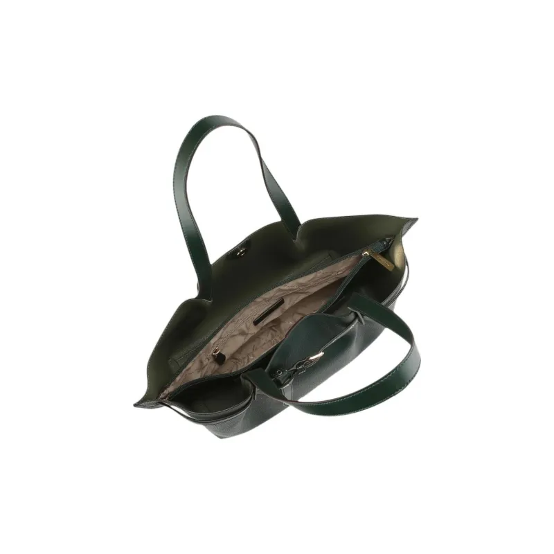 MICHAEL KORS Emilia Cow Split Leather Tote Bag Shopping Bag Handbag Shoulder Bag Women's Dark Green-2