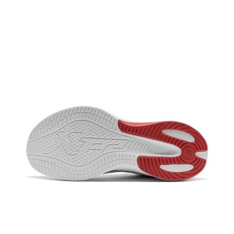 XTEP Cushioning Breathable Low Top Running Shoes Men's White Black Red-5