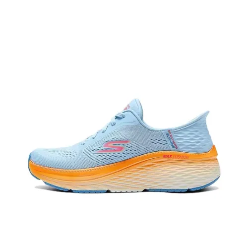 Skechers WOMEN'S GO Series Cushioned Slip Resistant Low Top Casual Y2K Vintage Running Shoes Women's Blue Orange
