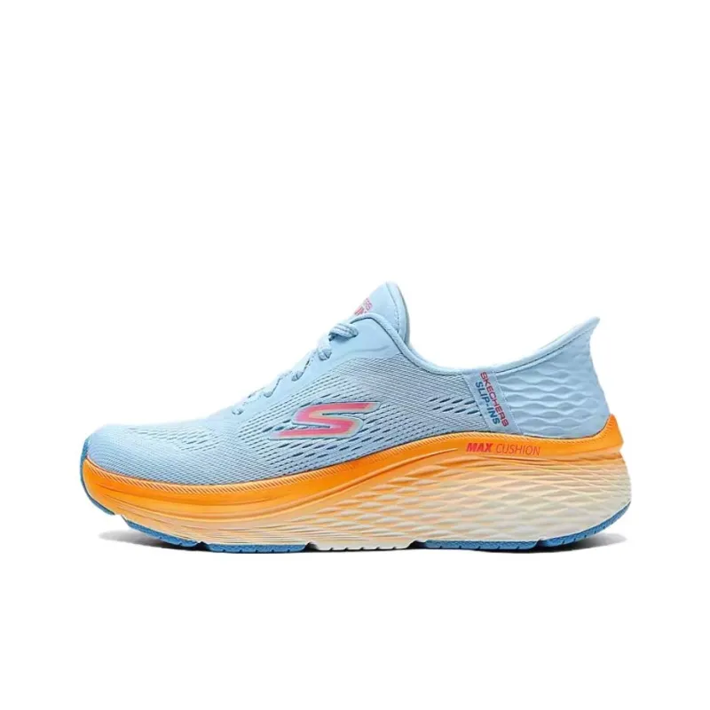 Skechers WOMEN'S GO Series Cushioned Slip Resistant Low Top Casual Y2K Vintage Running Shoes Women's Blue Orange-0