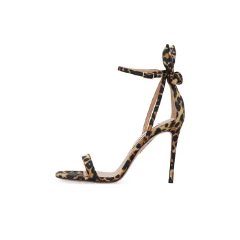 AQUAZZURA Bow Tie 105mm Leopard Sandals