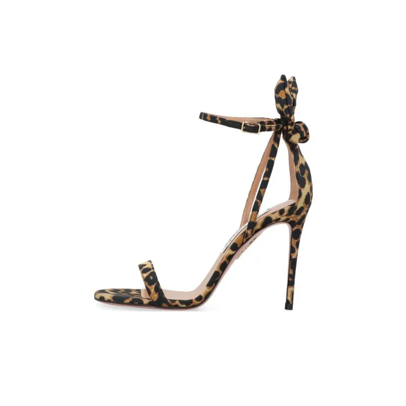 AQUAZZURA Bow Tie 105mm Leopard Sandals-0