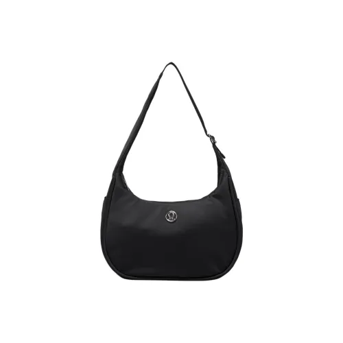 Lululemon Recycled Nylon Mixed With Recycled Polyester Pleated Shoulder Bag Handbag Shoulder Bag Women's Black