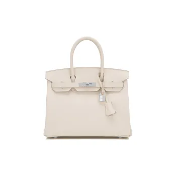 HERMES Birkin Epsom Leather Birkin Bag Handbags Women's 10 Craie Milkshake White