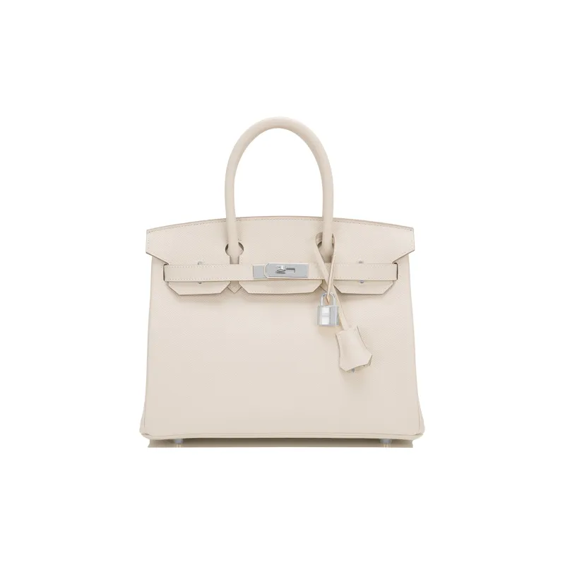 HERMES Birkin Epsom Leather Birkin Bag Handbags Women's 10 Craie Milkshake White-0