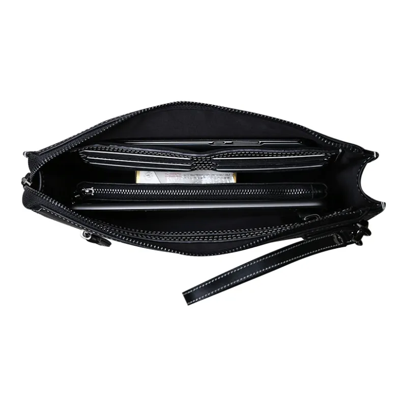 DOSRFINI Genuine Leather Top Grain Cow Leather Clutch Men's-2
