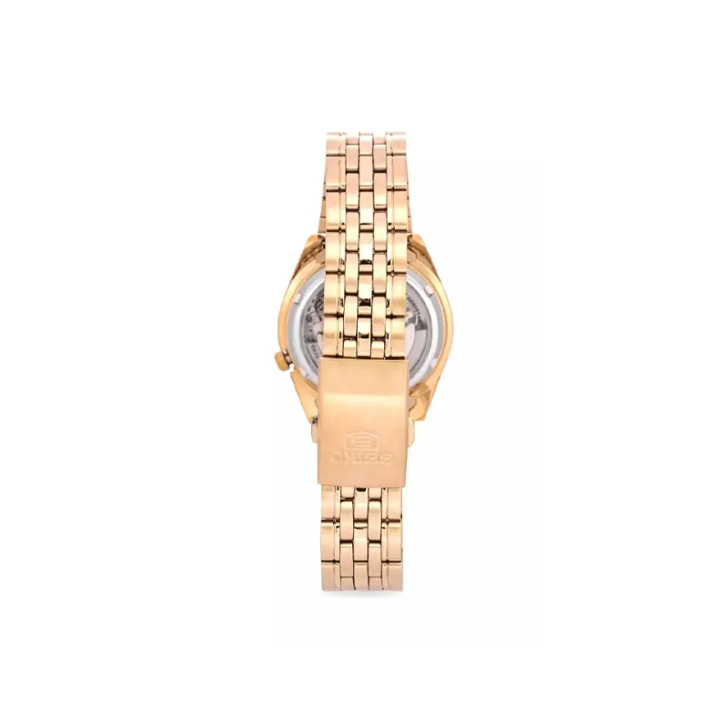 SEIKO Automatic Mechanical Movement Watch Unisex Gold Dial-4