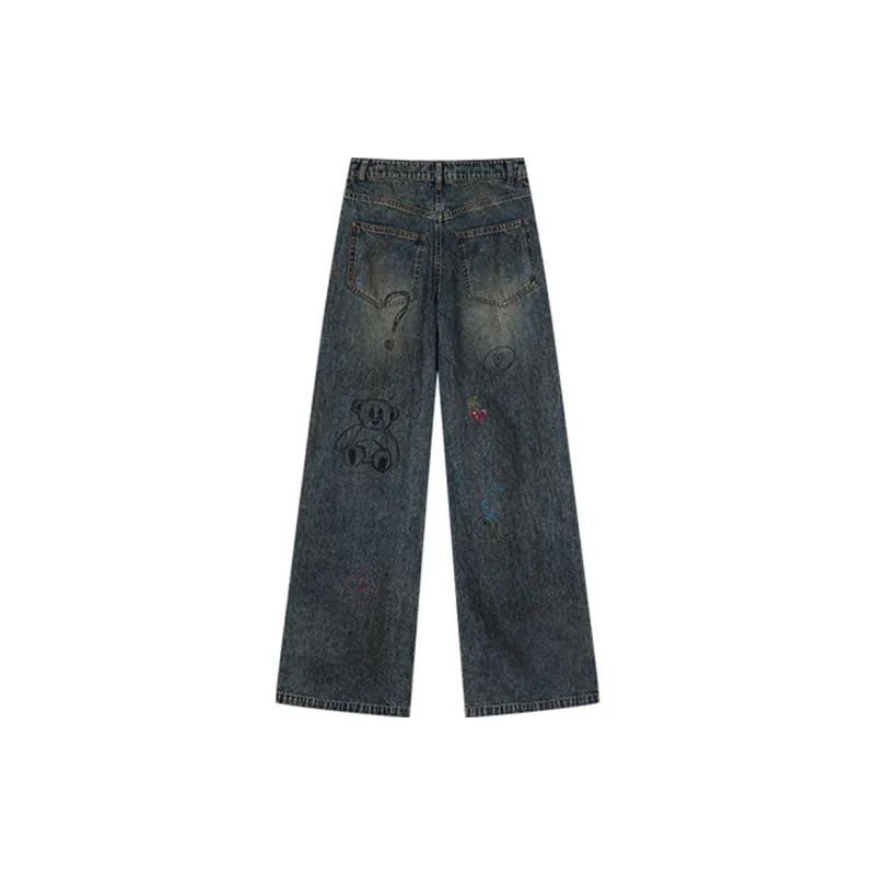 UOOYAA Jeans Women's Denim Blue-1