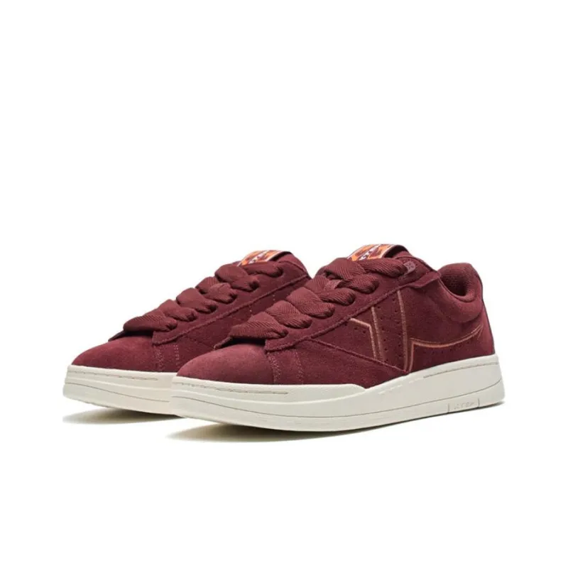 XTEP Anti Slip Wear Resistant Low Top Skateboard Shoes Women's Red-2