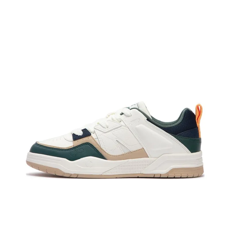 361° Slip Resistant Low Top Skateboard Shoes Men's White Green-0