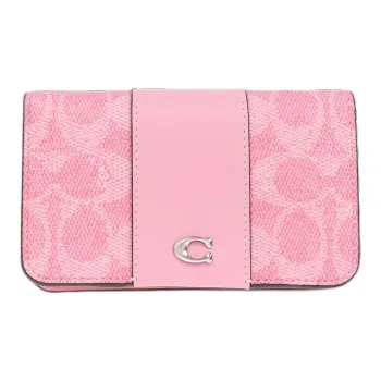 COACH Canvas Wallet Mini Women's Pink