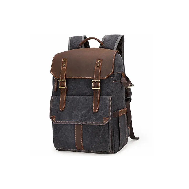 TTaG．baG Batik Canvas With Crazy Horse Cow Leather Carry Backpack Regular Unisex-11