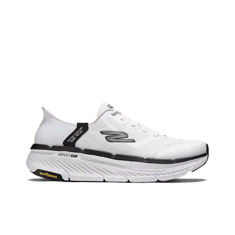Skechers MEN'S GO Cushioning Anti Slip And Wear Resistant Low Top Running Shoes Men's White Black-1