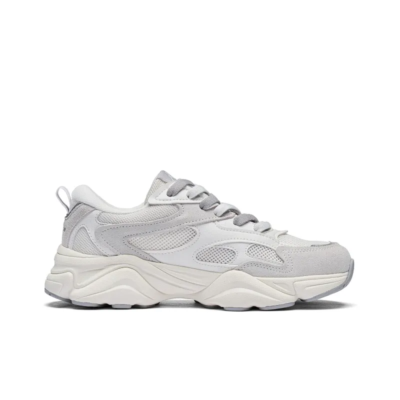 Kappa Anti Slip And Wear Resistant Height Increasing Low Top Chunky Sneakers Unisex Classic White-3
