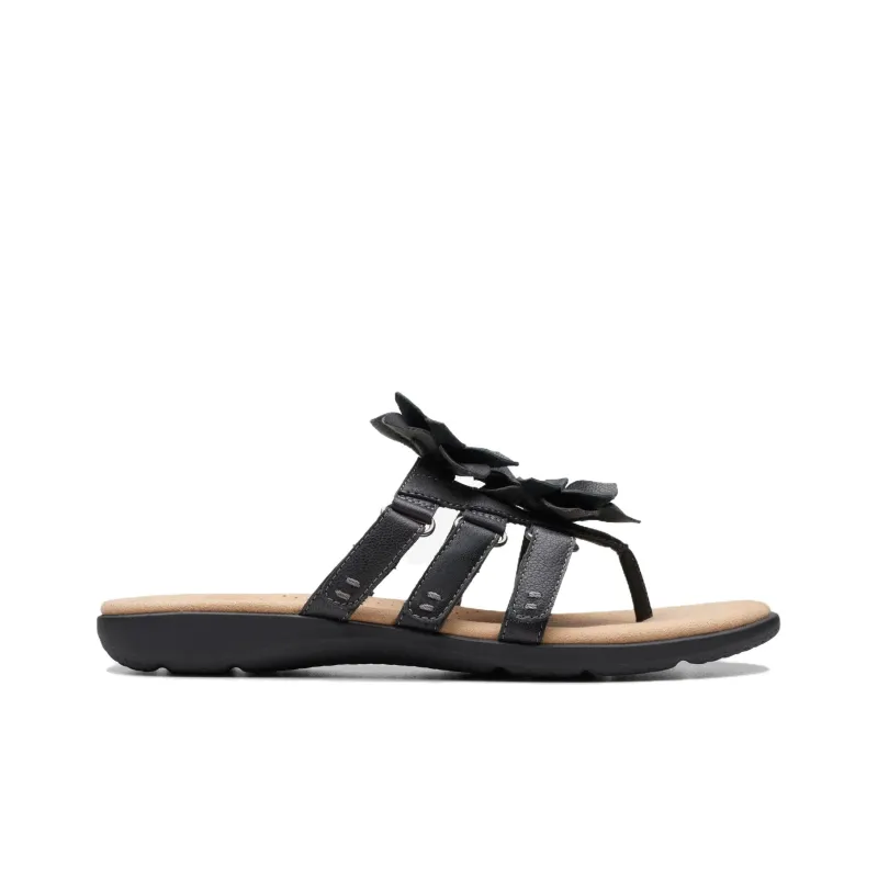 Clarks Rubber Sole Slip-Resistant Flip Flops Women's Black-1