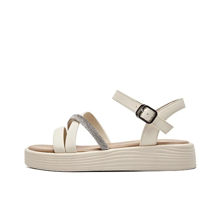 GNSJ Strap Sandals 4cm Women's Ecru-0