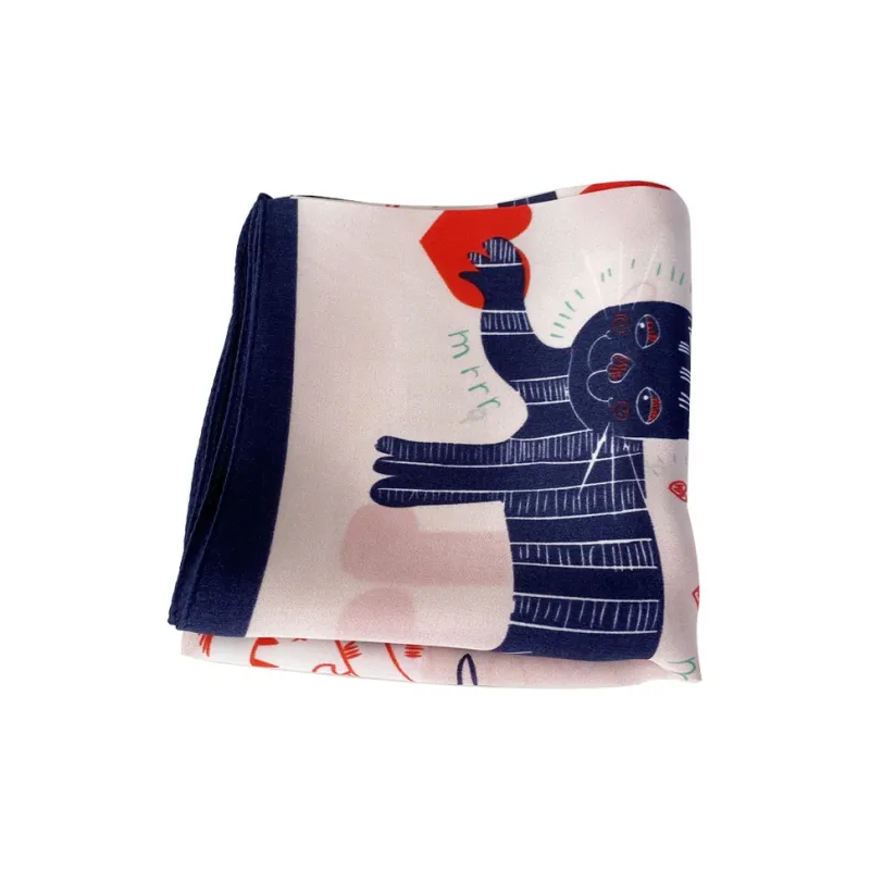 Eucalyptus Ornamentation Silk Scarves Women's-3