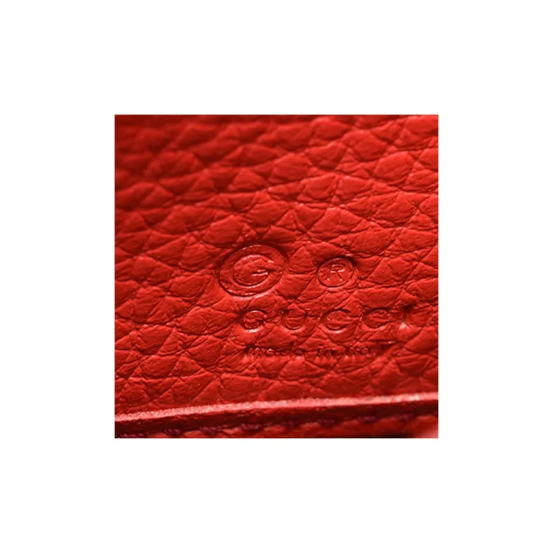 GUCCI Soho Leather Wallet Unisex Red-6
