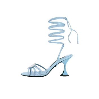 Les Petits Joueurs Strap Sandals 8.5cm Women's Sky Blue