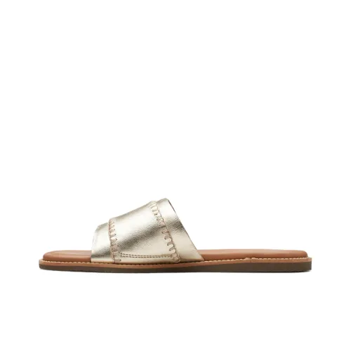 Clarks Slide Slippers Women's Champagne Gold