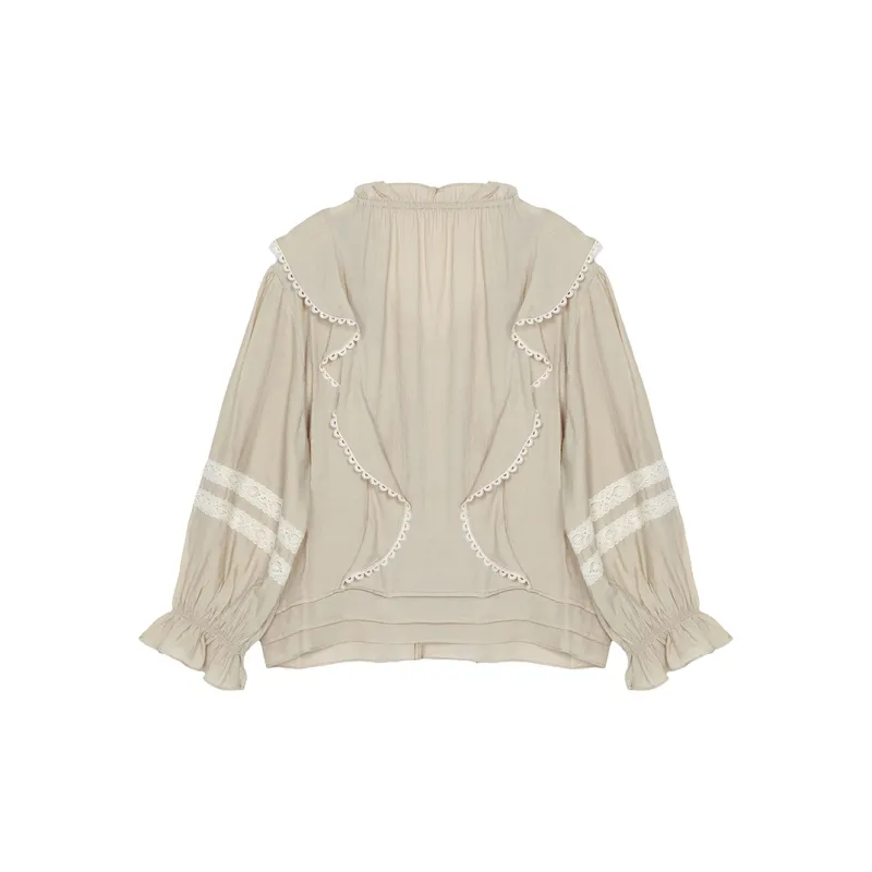 MUKOK Shirt Women's Oat Milk Tea-1