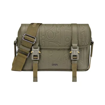 DIOR Hit The Road Grained Calfskin Shoulder Bag, Crossbody Bag Men's Khaki