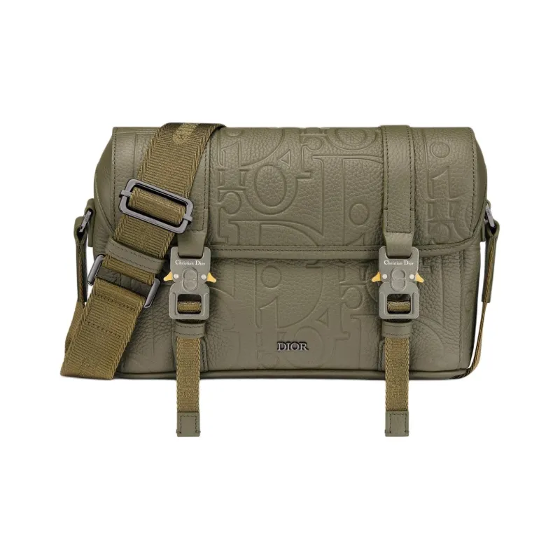 DIOR Hit The Road Grained Calfskin Shoulder Bag, Crossbody Bag Men's Khaki-0