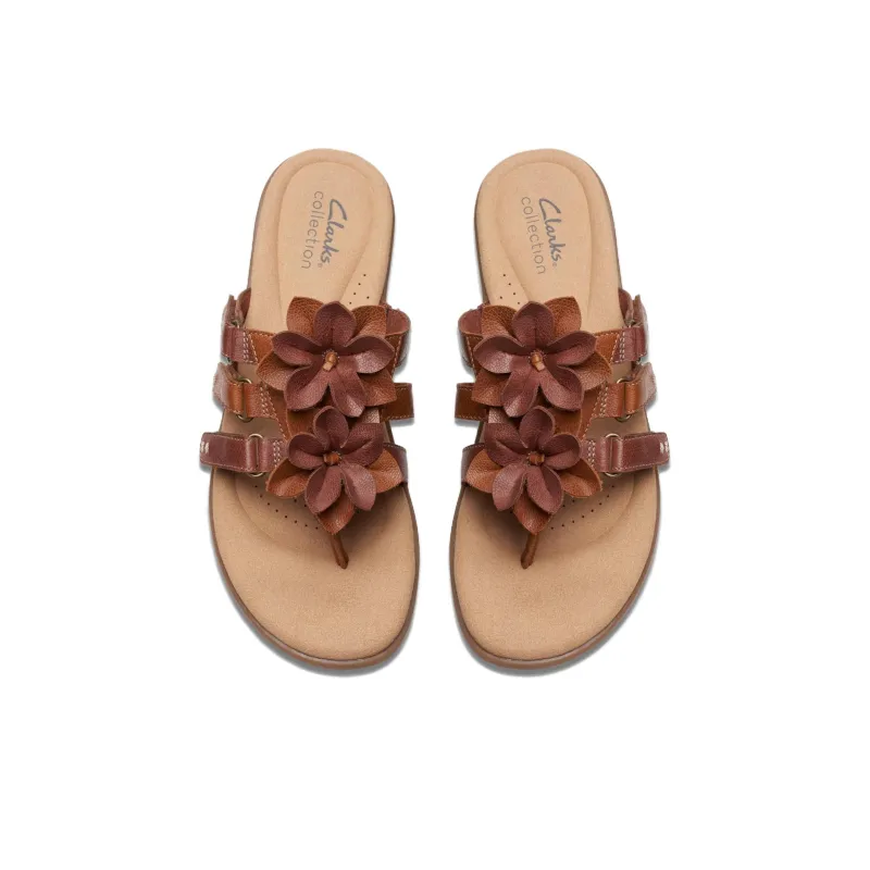 Clarks Rubber Sole Slip-Resistant Flip Flops Women's Tan-3