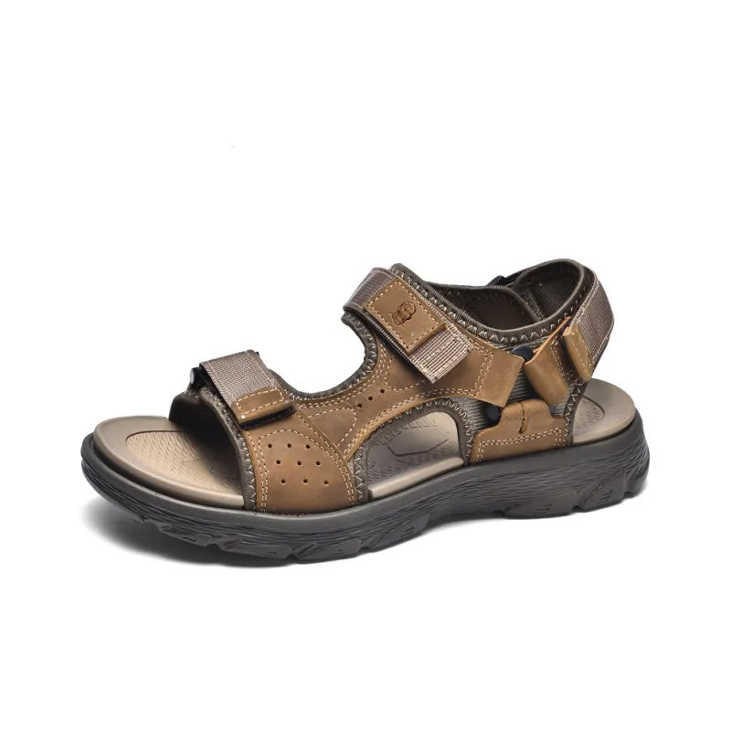 LAORENTOU Beach Sandals Men Khaki/Red Brown/Black-7