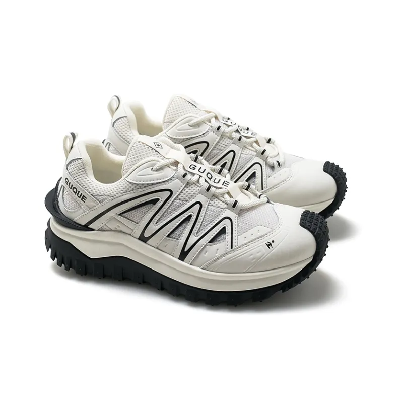 Ancient Finches Duck Bill Collection Low-Top Chunky Sneakers Unisex White Black-3