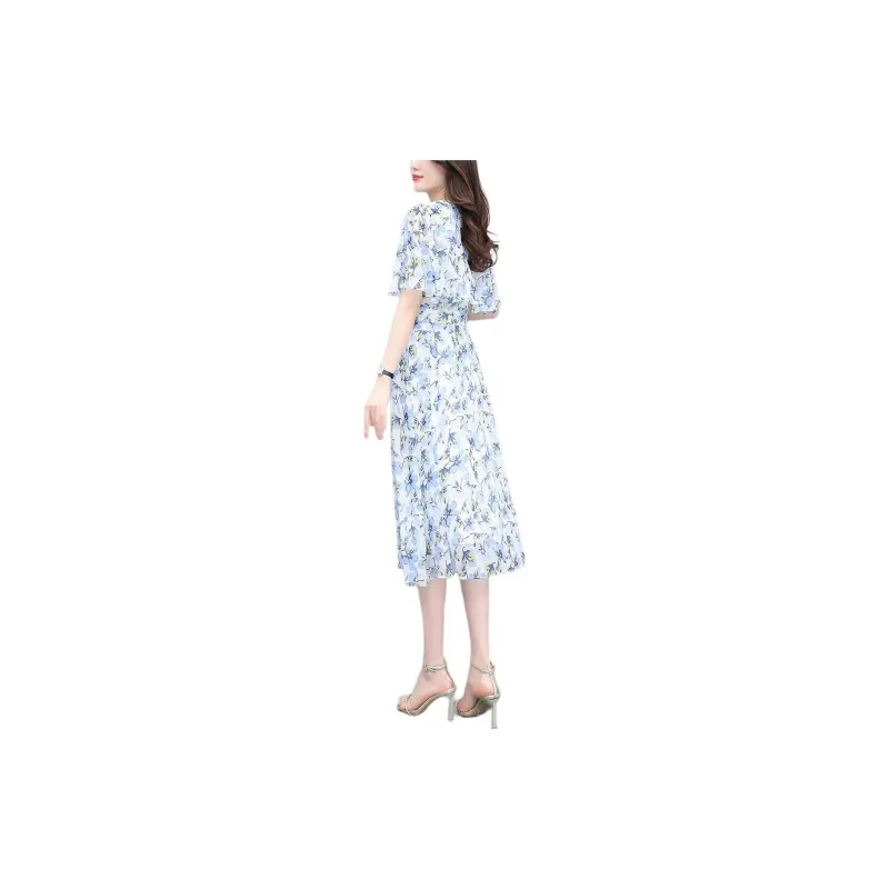 Hang Yi Court Short Sleeved Dress Women's Orchid-1