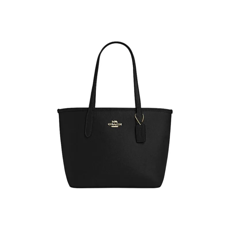 COACH City Cow Split Leather Tote Bag, Shopping Bag, Handbag, Shoulder Bag Women's Black-1