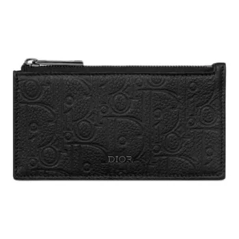 DIOR Leather Card Holder Men's Black
