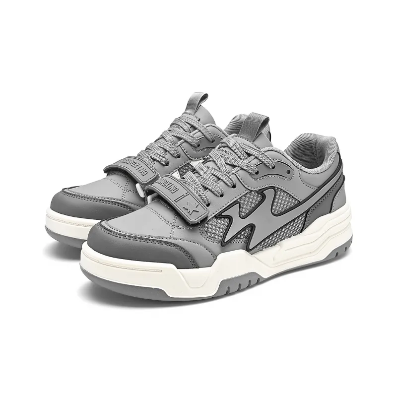 Binary Cushioned Wear Resistant Lightweight Breathable Slip Resistant Low Top Vintage Basketball Shoes Men's Cool Gray-3