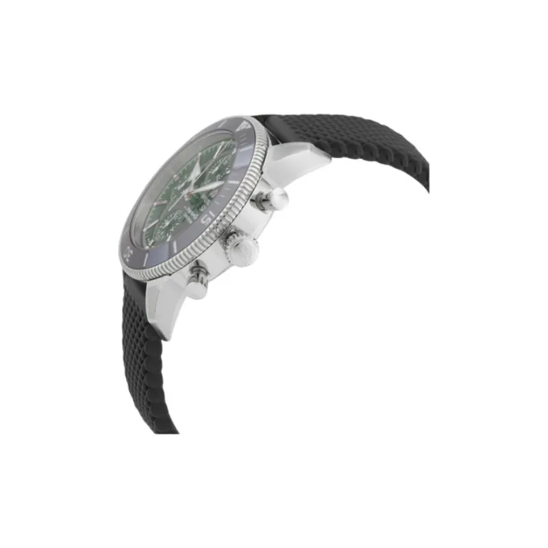BREITLING Automatic Mechanical Movement Men's Watches Watch 44mm Green Dial Stainless Steel Case Rubber Strap-4