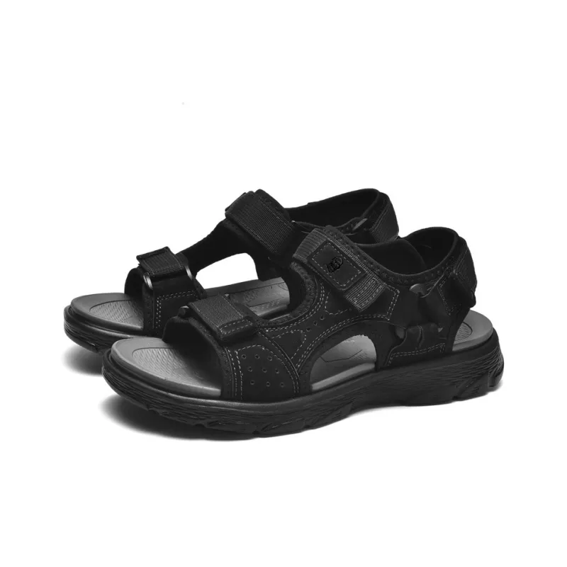 LAORENTOU Beach Sandals Men Khaki/Red Brown/Black-2