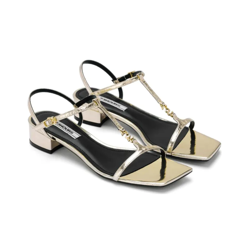 73Hours Gold Reflection Strap Sandals 3cm Women's-7