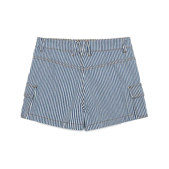 IMMI SS24 Summer Denim Shorts Women's Blue Stripes Pattern-1