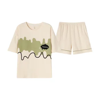 CAIHENGTONG Pajama Set Unisex Cream Apricot