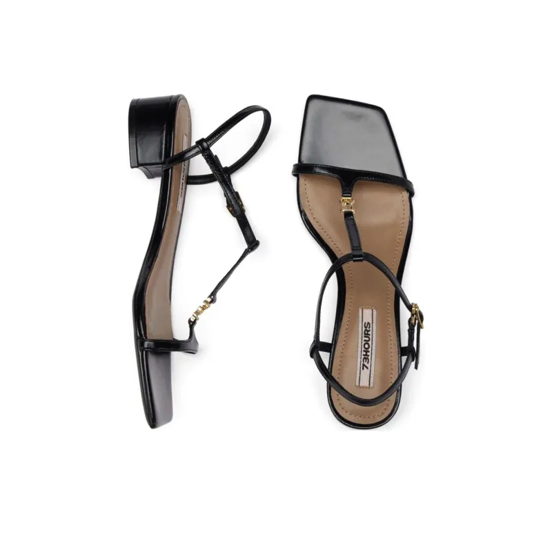 73Hours Gold Reflection Strap Sandals 3cm Women's-4