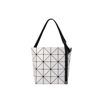 ISSEY MIYAKE SlashBLOCKY Polyester Blended Vinyl Chloride Bucket Bag Handbag Shoulder Bag Women's Light Gray White