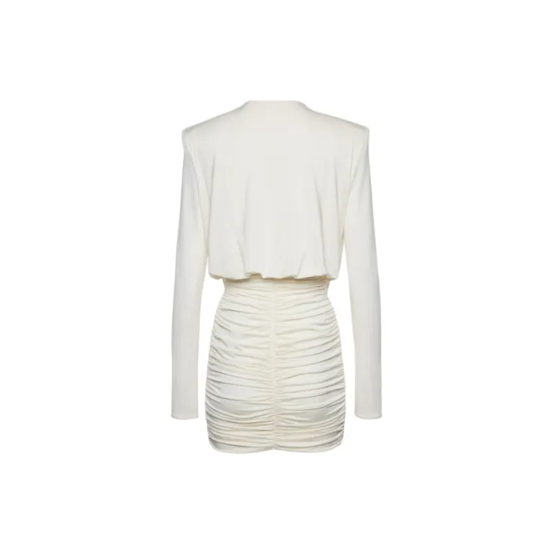 Magda Butrym Long Sleeved Draped Mini Dress-1
