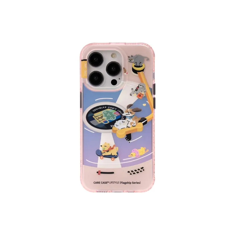 CARECASE TPU Material CD Animal Kingdom Matte Double Layer Phone Cases Compatible With Apple IPhone 15/14/Pro/Max-1