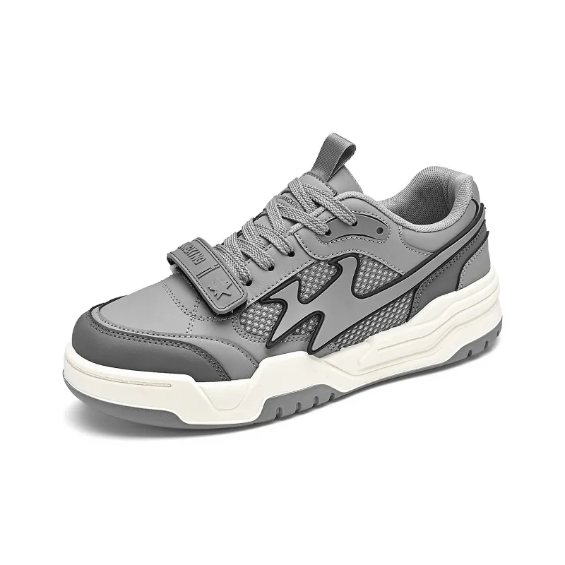 Binary Cushioned Wear Resistant Lightweight Breathable Slip Resistant Low Top Vintage Basketball Shoes Men's Cool Gray-1