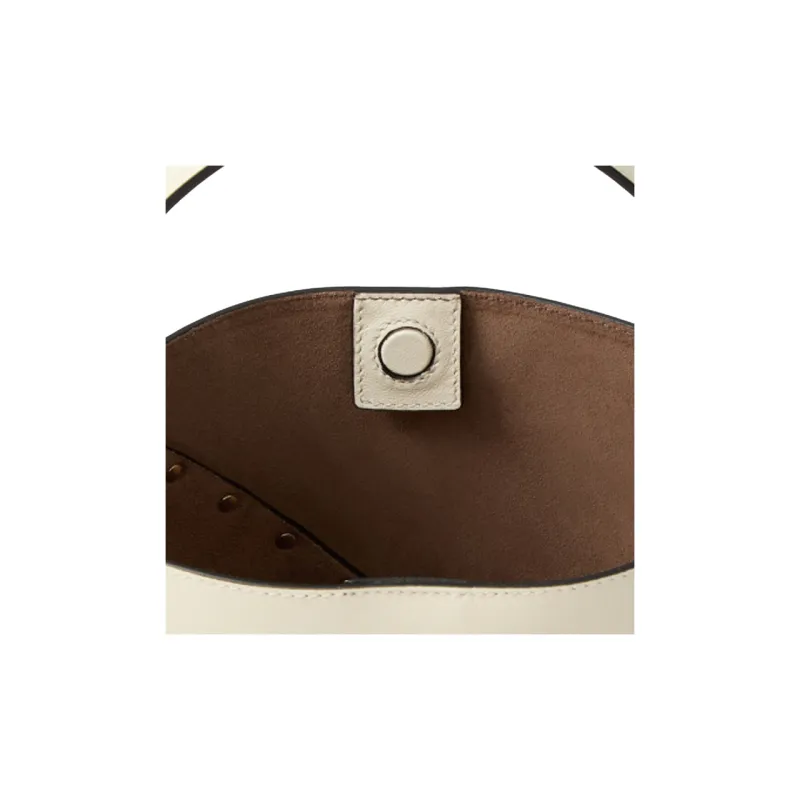 Valentino Rockstud Calfskin Bucket Bag Handbag Shoulder Bag Crossbody Bag Women's Ivory White-6