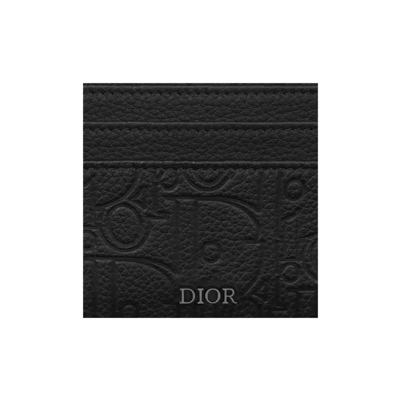 DIOR Cow Leather Card Holder Men's Black-3