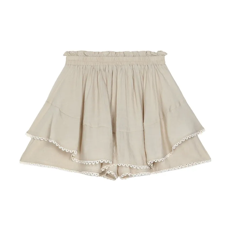 MUKOK Casual Short Skirts Women's Oat Milk Tea-1